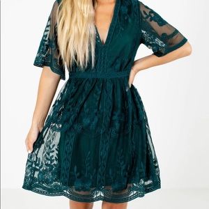 Light My Fire Teal Mini Dress